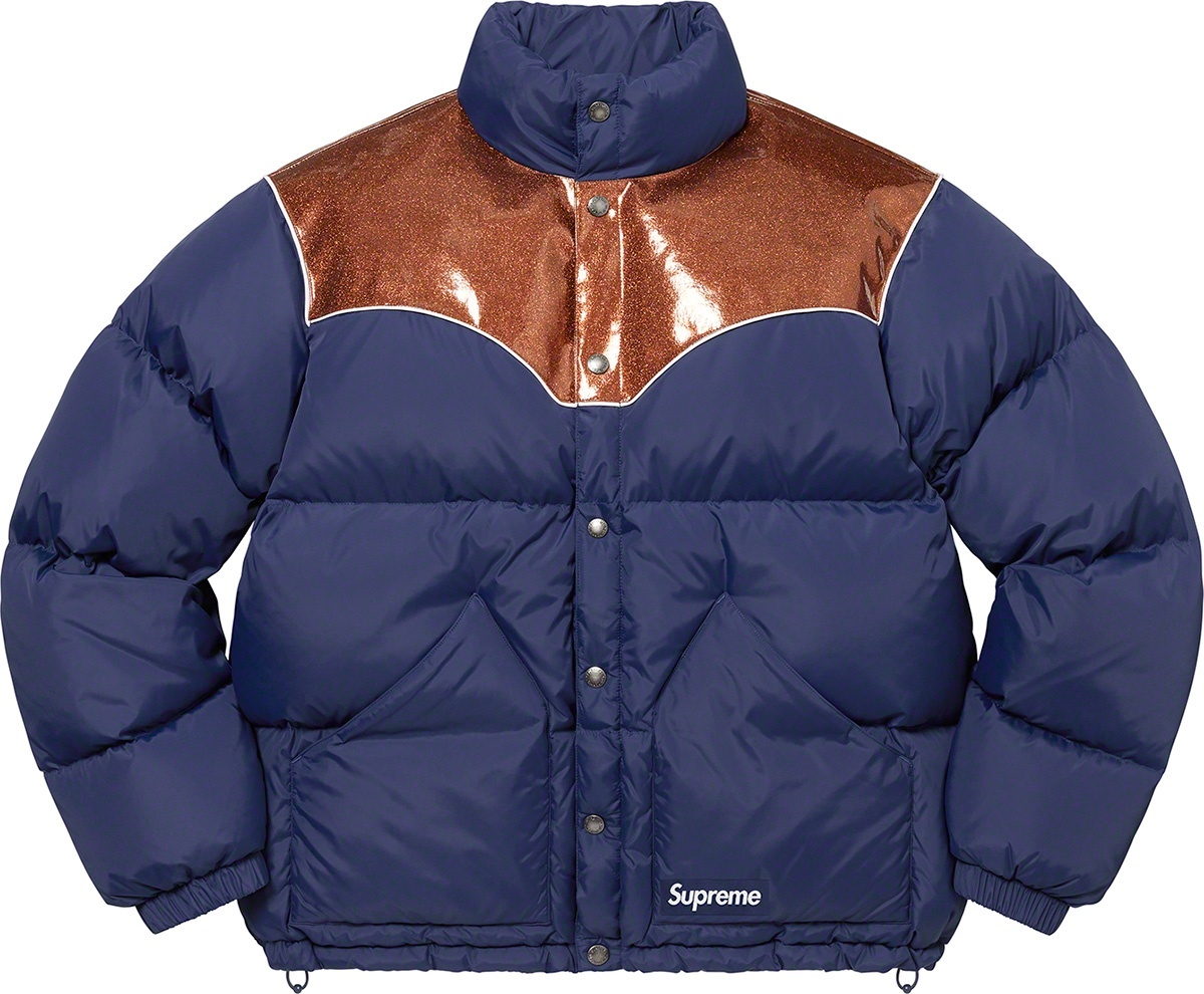 Glitter Yoke Down Puffer Jacket view 16
